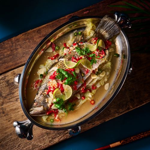 Steamed White Snapper With Chili Lime Sauce
